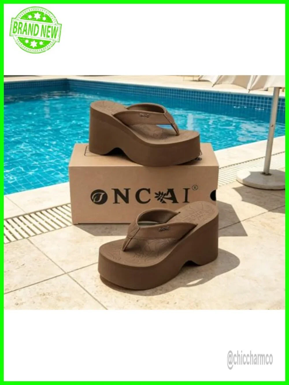 Platform Wedge Sandals with Arch Support PU Leather Upper Non-Slip Rubber Soles